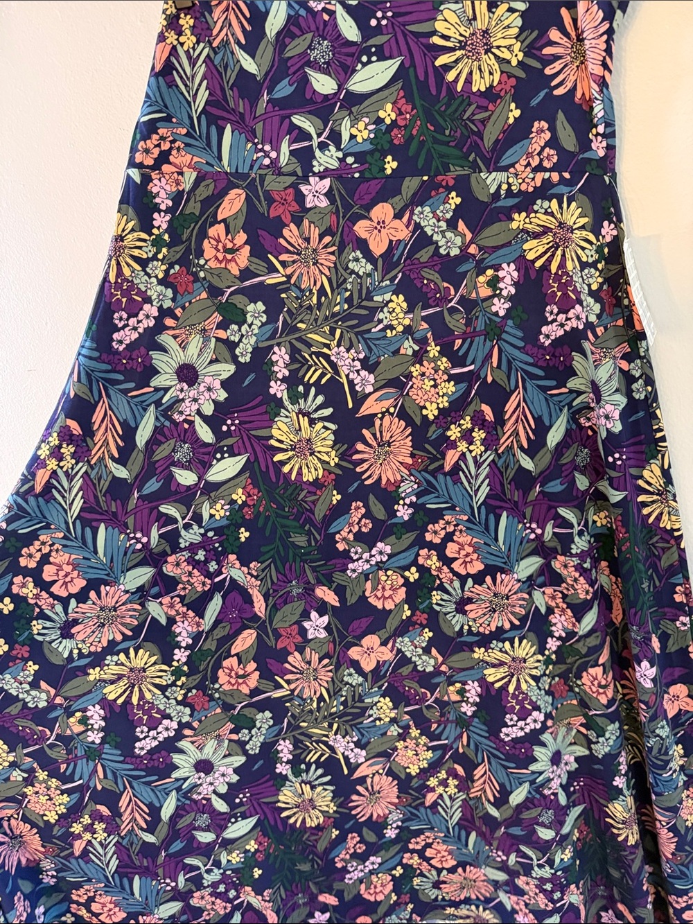 LuLaRoe Navy Floral Maxi with Colorful Bloom Pattern - Picture 3 of 4